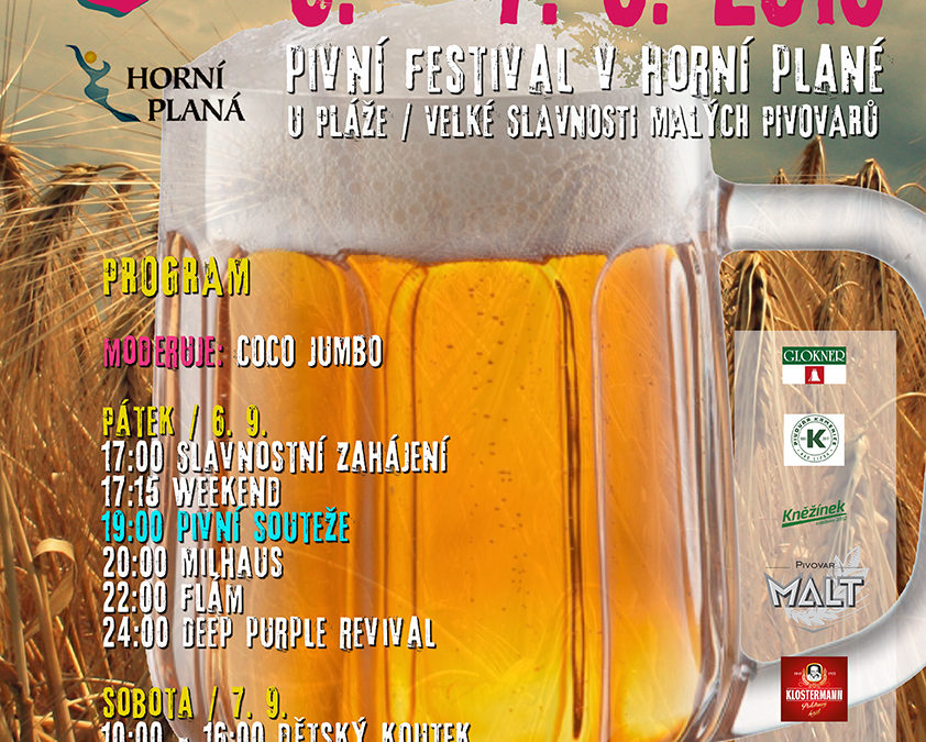 V Horní Plané se uskuteční velké slavnosti malých pivovarů aneb Septembeer Fest 2019